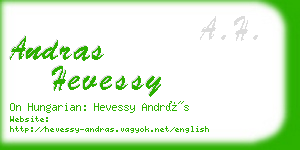 andras hevessy business card